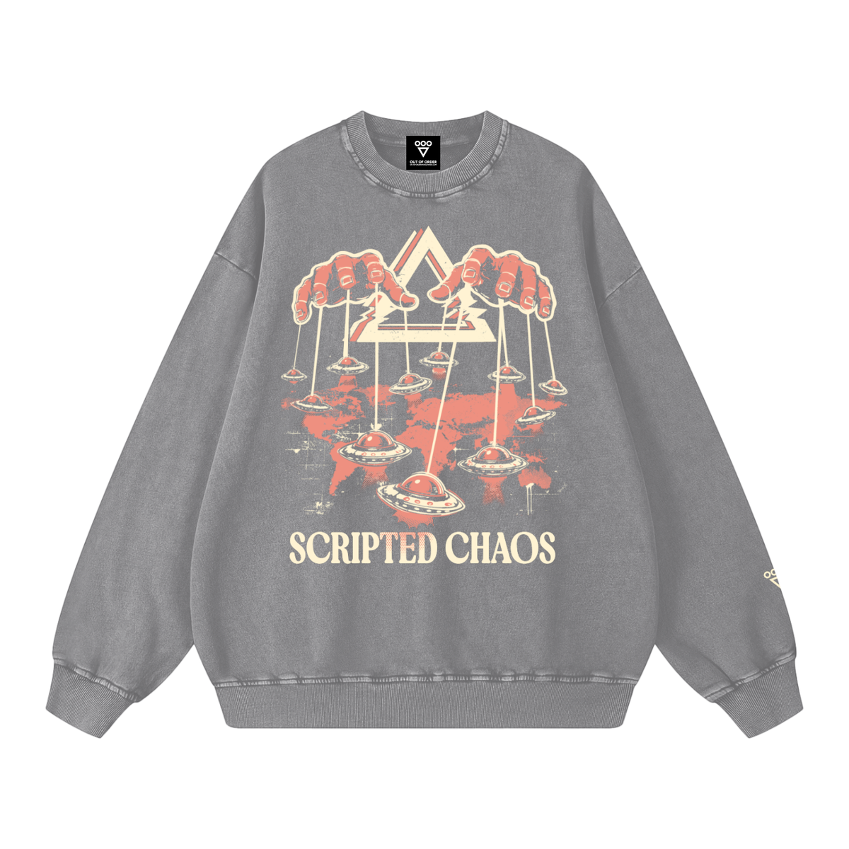 scripted chaos - crew neck